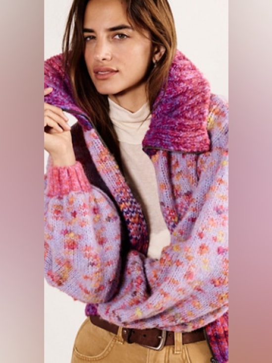 Free People Sweaters - Free People Sugar And Sweets Knit Bomber
